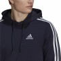 Tröja med huva Herr Adidas Essentials 3 Stripes Marinblå