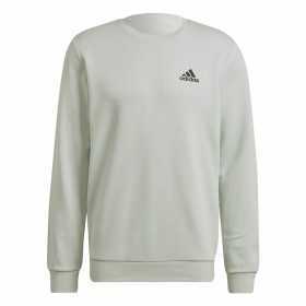 Men’s Sweatshirt without Hood Adidas Essentials Fleece White