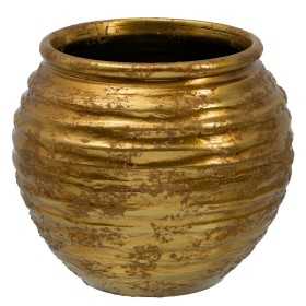 Blumentopf 39 x 39 x 36,6 cm aus Keramik Gold
