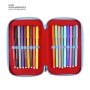 Triple Pencil Case Mickey Mouse 43 Pieces Red (12 x 19,5 x 6,5 cm)