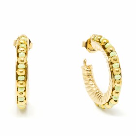 Ladies' Earrings Shabama Etiopia Brass gold-plated Green 2 cm