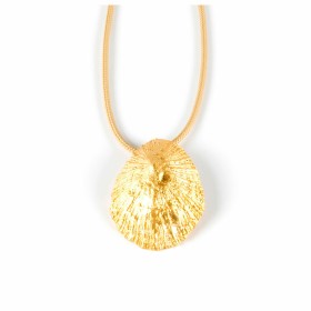 Ladies' Necklace Shabama Calobra Cool Brass Bathed in golden flash Nylon Beige 1 m