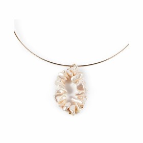 Damenhalskette Shabama Mississippi Luxe Messing In goldenes Licht getaucht Perlen 13 cm