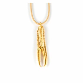 Ladies' Necklace Shabama Tuent Cool Brass Bathed in golden flash Nylon Beige 1 m
