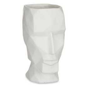 Vase Face 3D White Polyresin (12 x 24,5 x 16 cm)