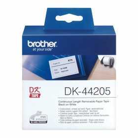 Etiketter till Skrivare Brother DK-44205 62 mm x 15,24 m Vit Svart/Vit (2 antal)