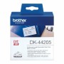 Etiquettes pour Imprimante Brother DK-44205 62 mm x 15,24 m Blanc Noir/Blanc (2 Unités)