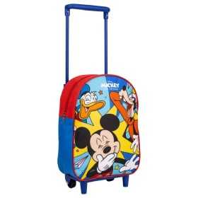 School Rucksack with Wheels Mickey Mouse Red 22 x 10 x 29 cm