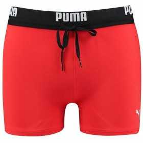 Herren Badehose Puma Logo Swim Trunk Boxer Rot