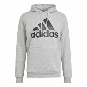 Herren Sweater mit Kapuze Adidas Essentials Fleece Big Logo Grau