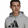 Herren Sweater mit Kapuze Adidas Essentials Fleece Big Logo Grau
