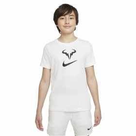Child's Short Sleeve T-Shirt Nike Court Dri-FIT Rafa White