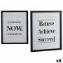 Painting Now Believe White Wood Glass 3 x 53 x 42,5 cm (6 Units)