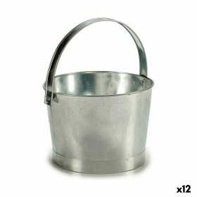 Plant pot Bucket Silver Zinc 25 x 30 x 26,5 cm (12 Units)