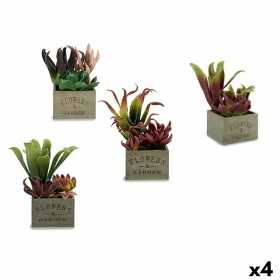 Dekorationspflanze Sukkulente zweifarbig Kunststoff 15 x 28 x 15 cm (4 Stück)