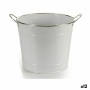 Planter Bucket White Silver Zinc 34,8 x 23 x 27,8 cm (12 Units)