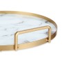 Tray Marble White Golden Metal Glass 25 x 4 x 25 cm (6 Units)