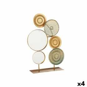 Figurine Décorative Multicouleur Fleurs Miroir 23 x 35,5 x 8 cm (4 Unités)