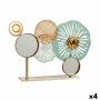 Figurine Décorative Multicouleur Fleurs Miroir 36 x 25,5 x 8,4 cm (4 Unités)