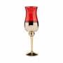 Candleholder Crystal Red Golden 13 x 45 x 13 cm (6 Units)