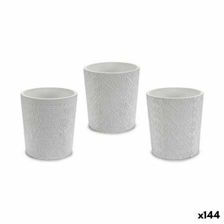 Kruka Mönster Vit Keramik 12,3 x 12 x 12,3 cm (144 antal)