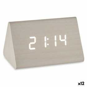 Montre Numérique de Table Blanc PVC Bois MDF 11,7 x 7,5 x 8 cm (12 Unités)