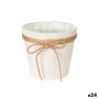 Cache-pot Lien Blanc Tissu 16 x 15 x 16 cm (24 Unités)