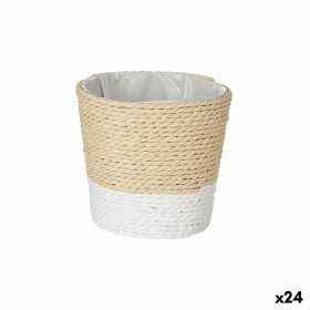 Cache-pot Blanc Corde Plastique 11 x 10,5 x 11 cm (24 Unités)