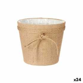 Planter Lasso Brown Cloth 19,5 x 17,5 x 19,5 cm (24 Units)