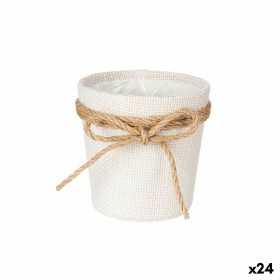 Cache-pot Lien Blanc Tissu 11 x 10,5 x 11 cm (24 Unités)
