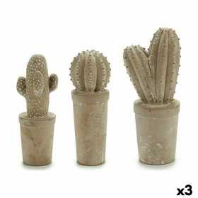 Figure décorative de jardin Cactus Pierre Ciment 11 x 28 x 11 cm (3 Unités)