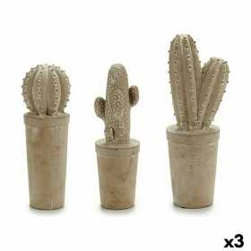 Figure décorative de jardin Cactus Pierre 13 x 38 x 13 cm (3 Unités)
