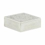 Boîte Décorative Blanc Bois 18 x 6,5 x 18 cm (6 Unités)