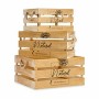 Set of decorative boxes Natural Brown Wood (4 Units)