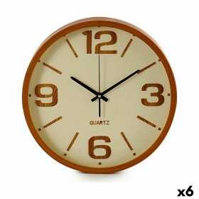 Horloge Murale Marron Métal Verre Plastique 40 x 5 x 40 cm (6 Unités)