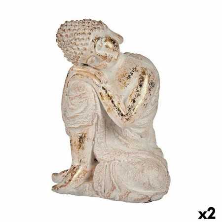 Dekorative Gartenfigur Buddha Polyesterharz 23 x 33 x 26 cm (2 Stück)