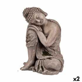 Dekorative Gartenfigur Buddha Polyesterharz 23 x 34 x 28 cm (2 Stück)