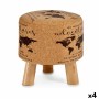 Pouf Mappemonde Marron Liège Bois MDF 28 x 28 x 28 cm (4 Unités)