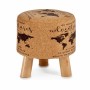 Pouf Mappemonde Marron Liège Bois MDF 28 x 28 x 28 cm (4 Unités)