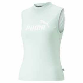 Damen Kurzarm-T-Shirt Puma Slim Logo Tank Aquamarin