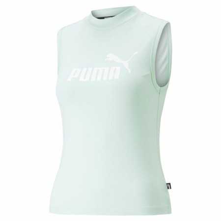 Damen Kurzarm-T-Shirt Puma Slim Logo Tank Aquamarin