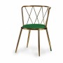 Chaise Losanges Vert Doré Métal 50,5 x 73 x 51 cm (2 Unités)