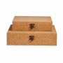 Set of decorative boxes Brown Cork MDF Wood (6 Units)