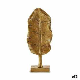 Figurine Décorative Feuille d'une plante Doré 6,5 x 33,3 x 10 cm (12 Unités)