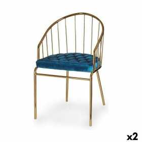 Stuhl Stangen Blau Gold Eisen 51 x 81 x 52 cm (2 Stück)