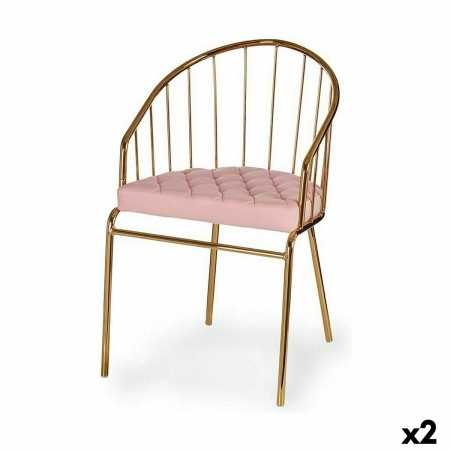 Chair Bars Pink Golden Iron 51 x 81 x 52 cm (2 Units)