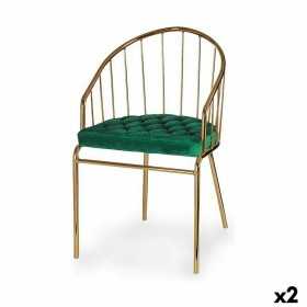 Stuhl Stangen grün Gold Eisen 51 x 81 x 52 cm (2 Stück)