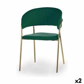 Chair Green Golden Iron 49 x 80,5 x 53 cm (2 Units)