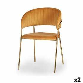 Chair Golden Mustard Iron 49 x 80,5 x 53 cm (2 Units)