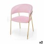 Chair Pink Golden Iron 49 x 80,5 x 53 cm (2 Units)